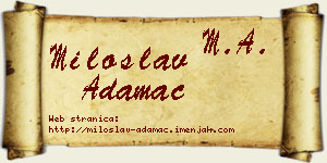 Miloslav Adamac vizit kartica